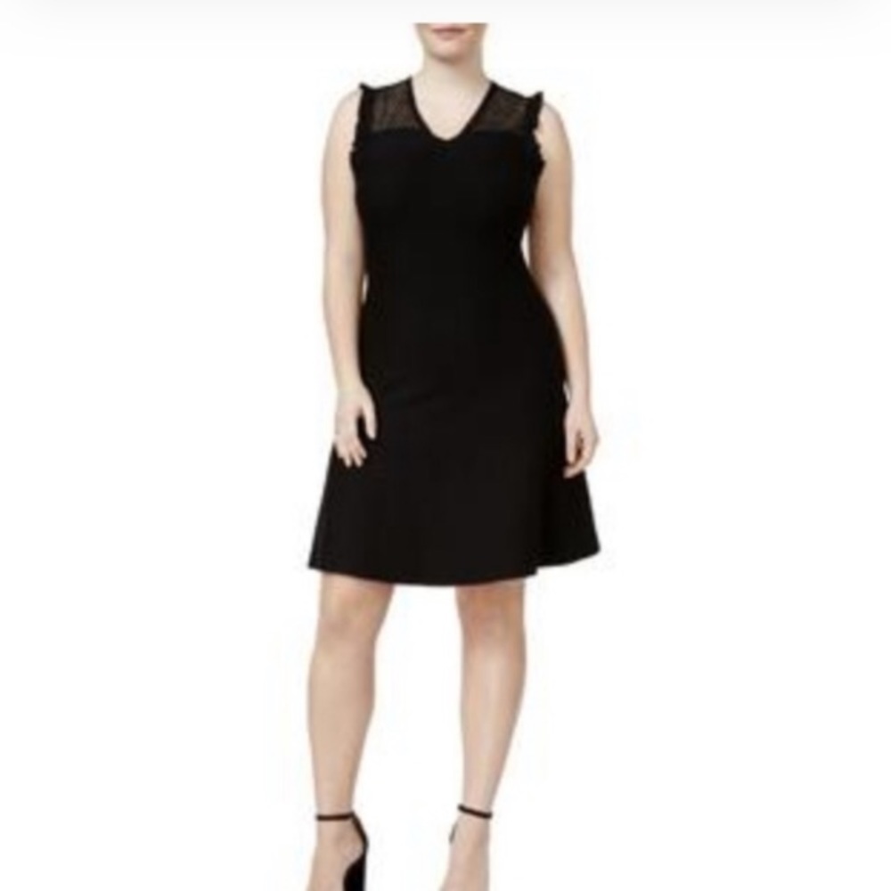 Rachel Roy Knit Dress with mesh accent / M
